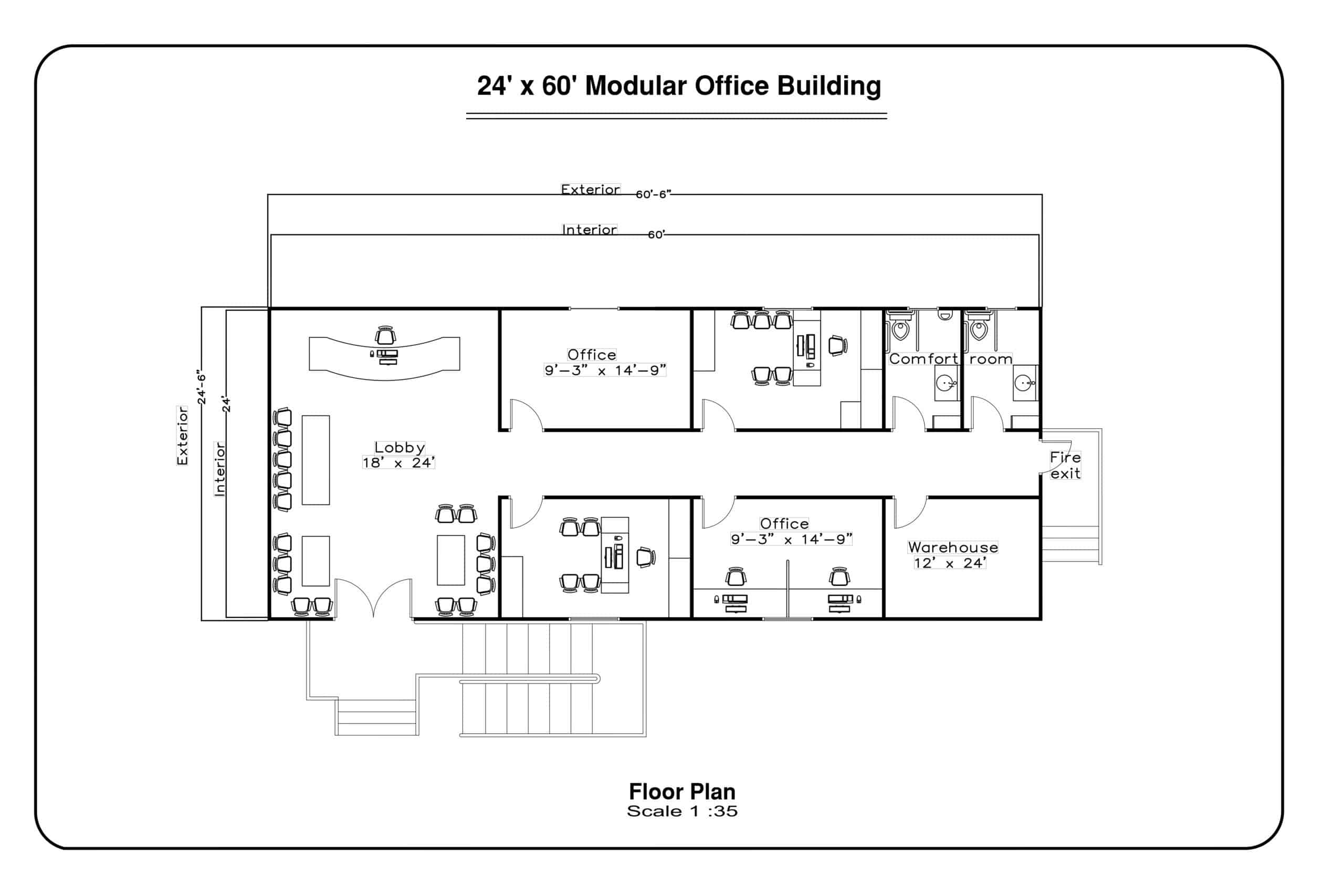 24x60 Modular Office Building
